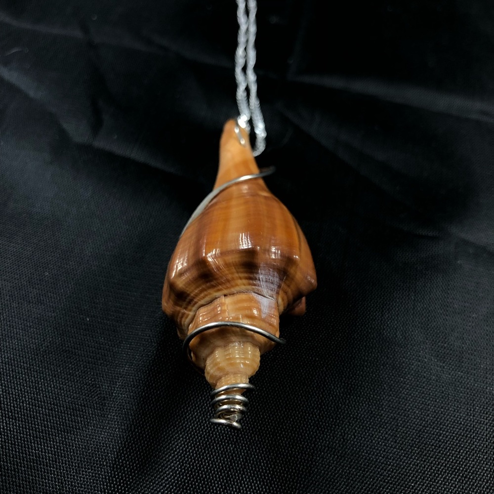 .925 Sterling Silver Wire Wrap Sea Shell Necklace